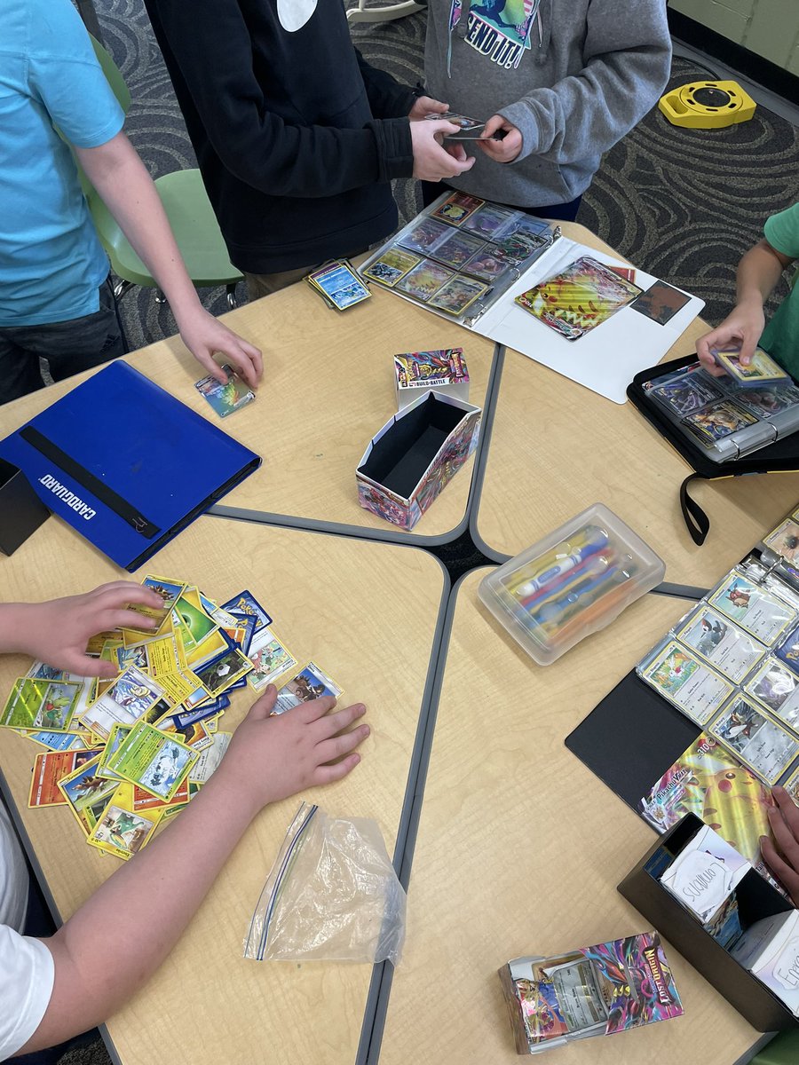 newhtfdlibrary's tweet photo. First day of Pokémon club? GATE student ben created the club to build positive friendships with classmates! #newhtfd #pokemon #sel https://t.co/gXuELji0CK