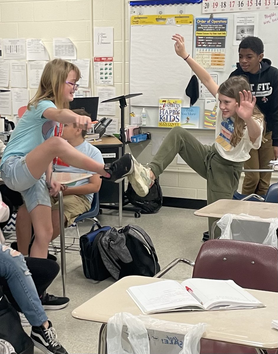 emccord03's tweet photo. We can't hi-five or fist bump due to Covid, etc so we do this #Imagination #SafeEnough #MathClass #ALittleFun https://t.co/kkHxPXcJ29
