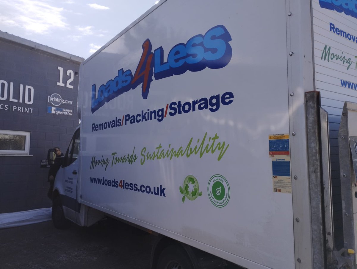 loads4less's tweet photo. A big thank you 2Craig Bowen-Jones, Nathan Ferguson from @RS_Graphics . 4 a great job as usual on one of our new vans. As it says on the van, moving towards sustainability. 

#NetZeroChampion, #PlanToNetZero #loads4less #norwich #norfolk #NetZeroChampionNorfolk https://t.co/9cwBPdi47j
