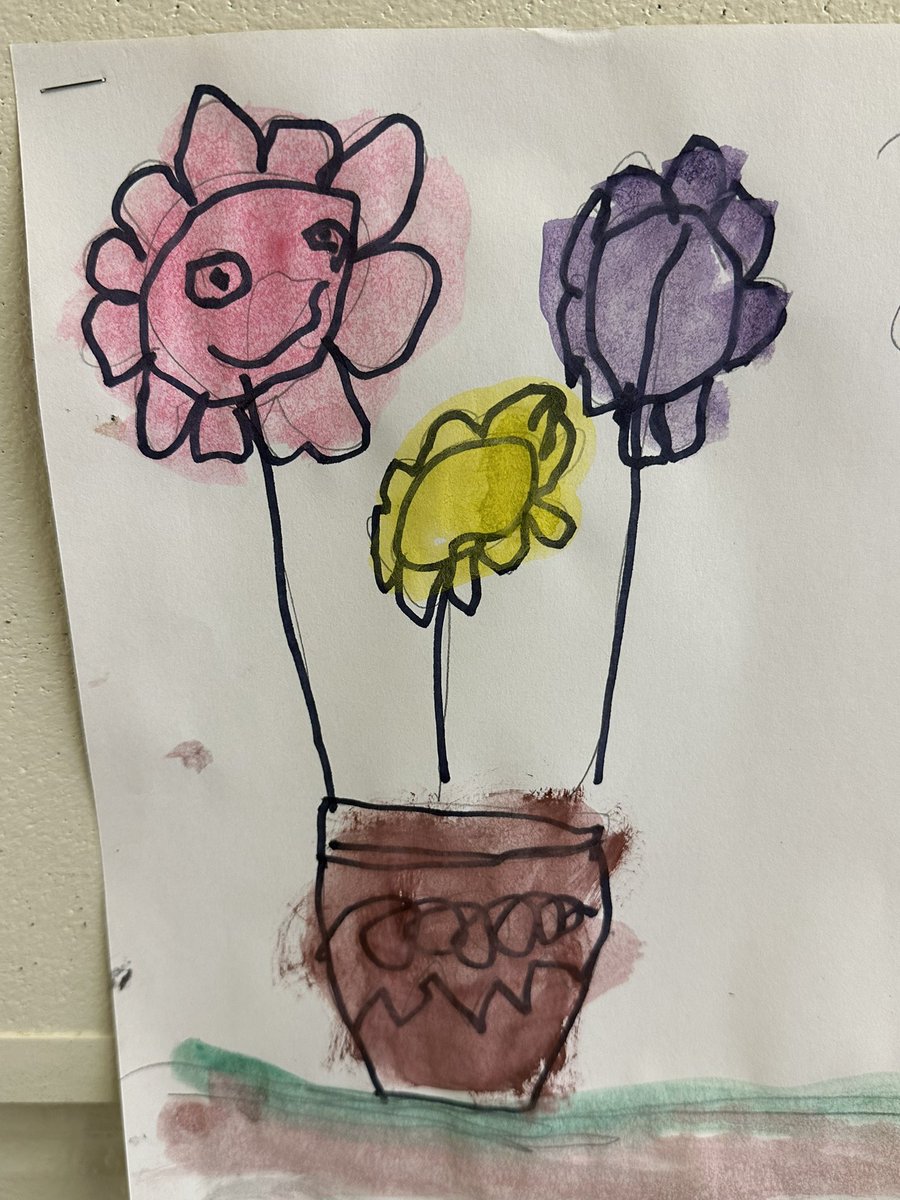 Beautiful things are popping up at Central. Wonderful drawing by our kindergarten friends. And a beautiful anemone bloomed this week. The kinders planted this before March break. Looking forward to seeing more!