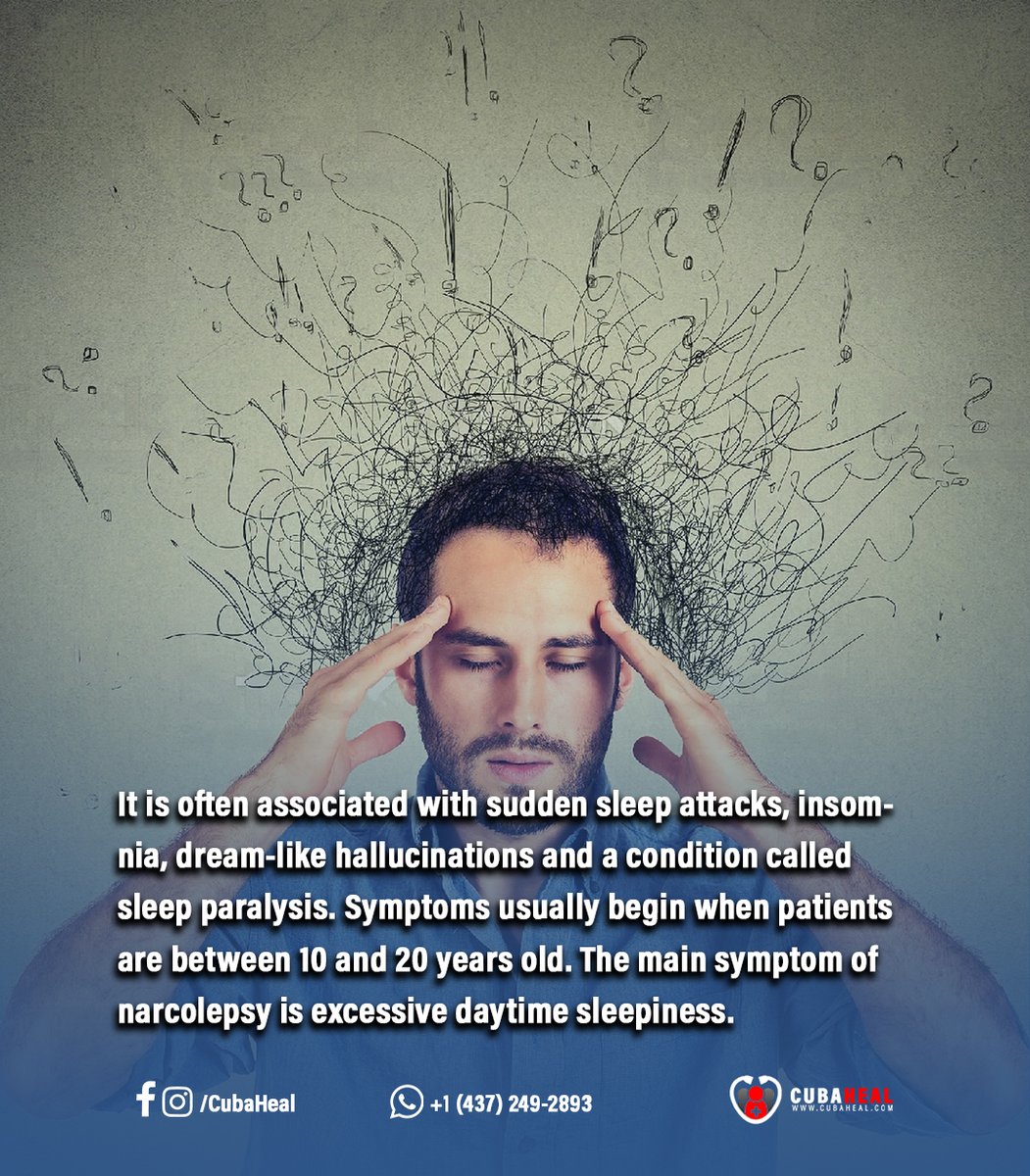 Cuba_Heal's tweet photo. #Narcolepsy is caused by the brain’s inability to regulate sleep-wake cycles normally. The main features of narcolepsy are #fatigue and #cataplexy.

Reach us by Whatsapp : +1 (437) 249-2893
Take a look to our website :  https://t.co/xkDkKDehYk

#DoctorWho #doctor #medical https://t.co/8W6HAK5bwR
