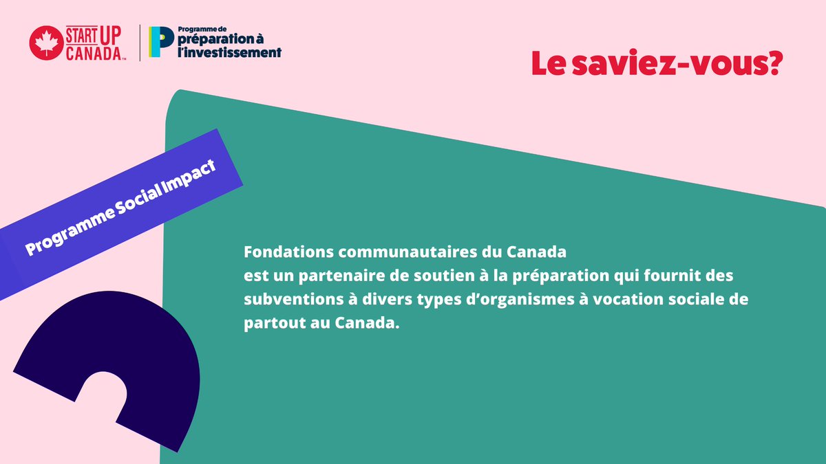 Startup_Canada's tweet photo. Fondations communautaires du Canada est fière de compter parmi les intermédiaires de financement du pays dans le cadre du Programme de préparation à l’investissement. #IRProgram #ProgrammePI https://t.co/iqOFI3ou5x