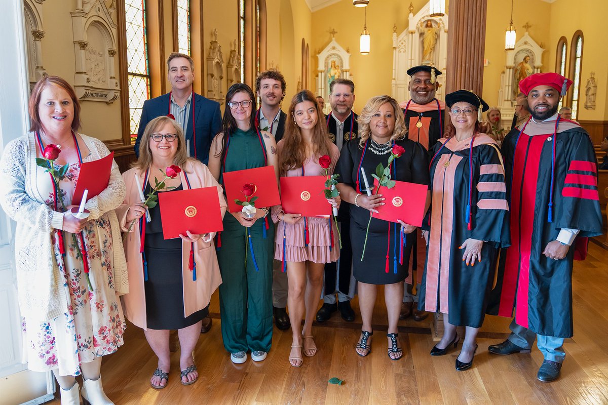 BelmontAbbey's tweet photo. This past Saturday, students from Belmont Abbey's MHA program were inducted into the Upsilon Phi Delta, National Academic Honor Society. Congratulations, Crusaders! 🎉 https://t.co/cpNvgzo0je