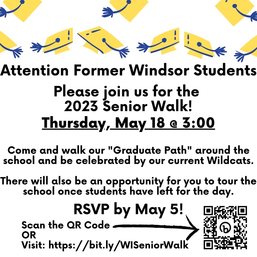 Former <a href="/WindsorWildcats/">WindsorWildcats</a> who are part of the Class of 2023! We hope you can join us for our annual Senior Walk on May 18!