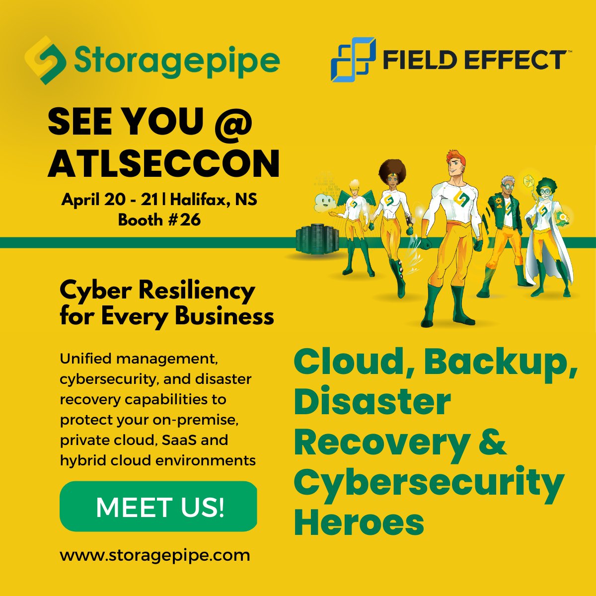 storagepipe's tweet photo. Join us at #ATLSECCON (booth #26) on April 20th &amp; 21st to learn more about #UnifiedManagement, #Cybersecurity &amp; #DisasterRecovery capabilities to protect #on-premise, #PrivateCloud, #SaaS &amp; #HybridCloud.

Contact us: https://t.co/BJQWRg1bfa 

Register: https://t.co/5xExEPKcaj https://t.co/JmRwjHr47O