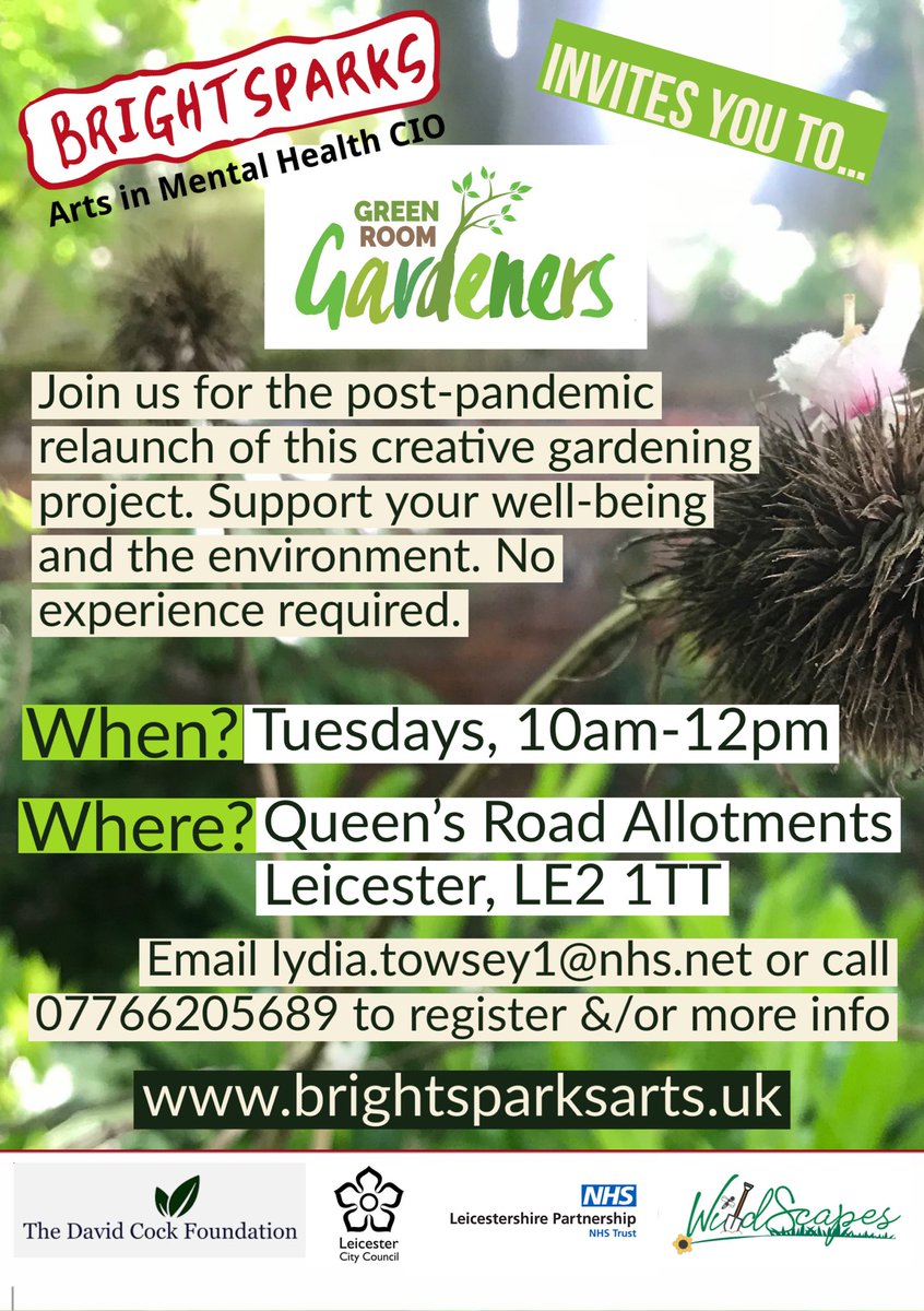 LPTarts's tweet photo. Another brilliant Green Room Gardeners down Queens Road Allotment this morning - from planting peas to penning poems. Want to know more? See the below flyer for how to get in touch 💚 🌞👇 https://t.co/nEquYOhm0v