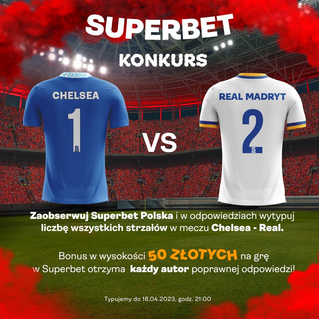 fplpoland's tweet photo. 🎁 Razem z @SuperbetPL przygotowaliśmy dla Was konkurs!

1️⃣ Zaobserwuj @SuperbetPL
2️⃣ Polub tweeta i daj RT 🔁
3️⃣ Bonus 50zł dla KAŻDEGO z poprawnym typem ⤵️

Typować można raz!
---
PS. Zakładając konto z kodem FPLPOLAND otrzymujecie do 3754zł na start 👉 https://t.co/aOuE1xidnM https://t.co/d6WDcW2b5D