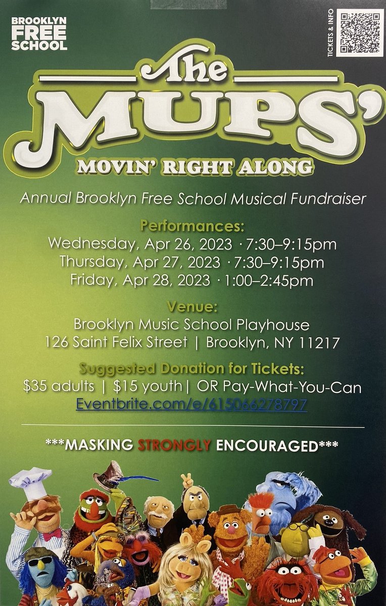BklynFreeSchool's tweet photo. The BFS annual musical is coming up next week!

Click here to purchase tickets: 
https://t.co/oM96hZrZZO https://t.co/XW3JiQwWw7