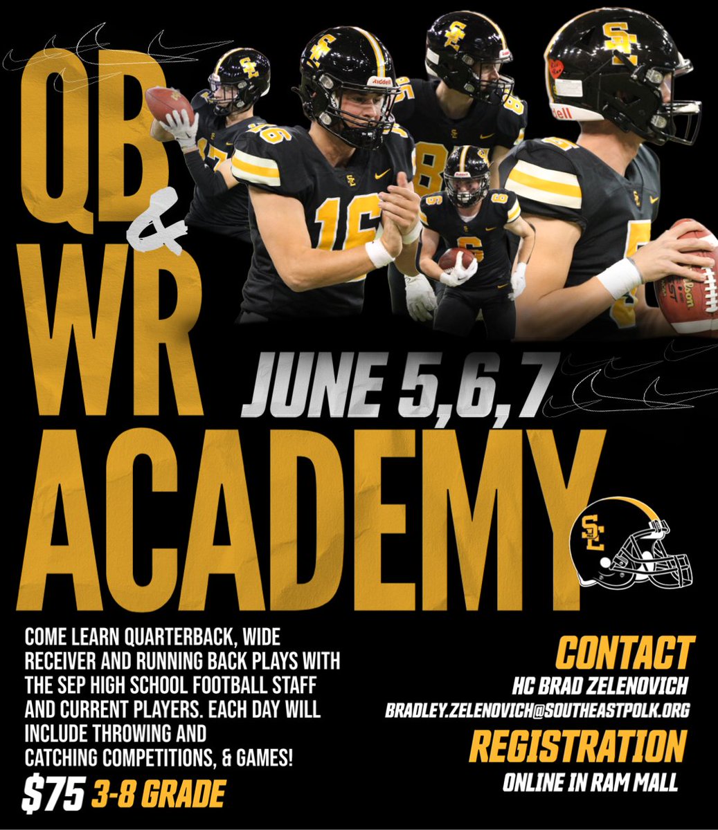 sep_football's tweet photo. The best way to improve the TEAM is to improve yourself! Come and get better this summer with the BACK2BACK 5A State Champions! You may Sign-up on the district website under the 'Ram Mall' Tab. https://t.co/pgMVhidp6Y
