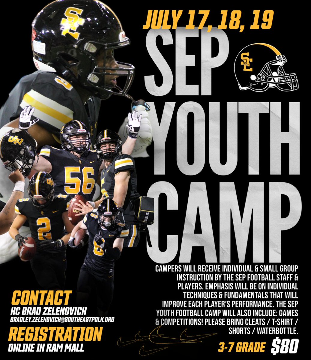 sep_football's tweet photo. The best way to improve the TEAM is to improve yourself! Come and get better this summer with the BACK2BACK 5A State Champions! You may Sign-up on the district website under the 'Ram Mall' Tab. https://t.co/pgMVhidp6Y