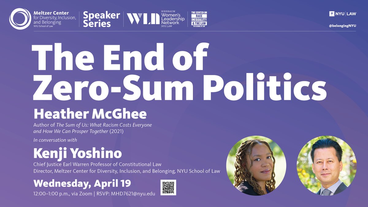 Join us for tomorrow's virtual event, "The End of Zero-Sum Politics!" RSVP: nyu.zoom.us/webinar/regist…