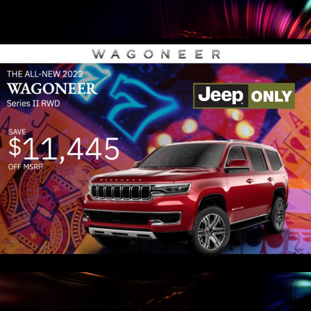 What are you waiting for? Save now on select #Jeep and #Wagoneer models. Visit the link below to learn more.

bit.ly/3vWJDcO

#jeepdeals #jeeplife #jeeponly