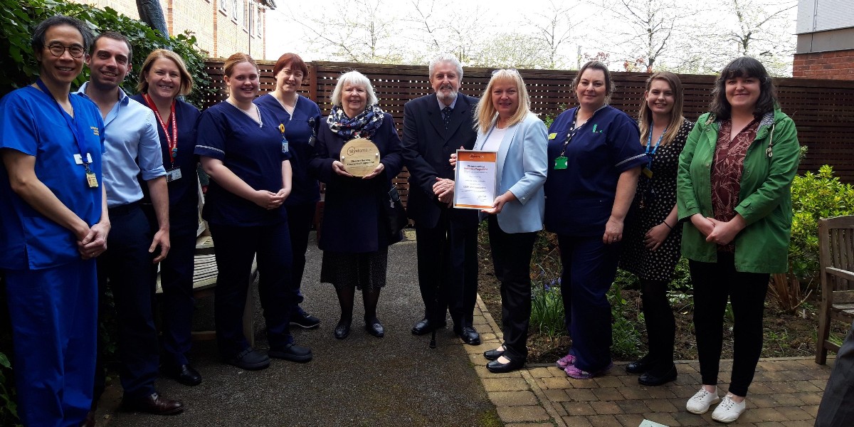 MyelomaUK's tweet photo. Congrats to the haematology team at @SouthTees James Cook University Hospital who were presented with the Myeloma UK Clinical Service Excellence Programme (CSEP) Award today for the second time! Staff were praised for their efforts to improve patients’ quality of life 🧡 https://t.co/MgDnFDaoKx
