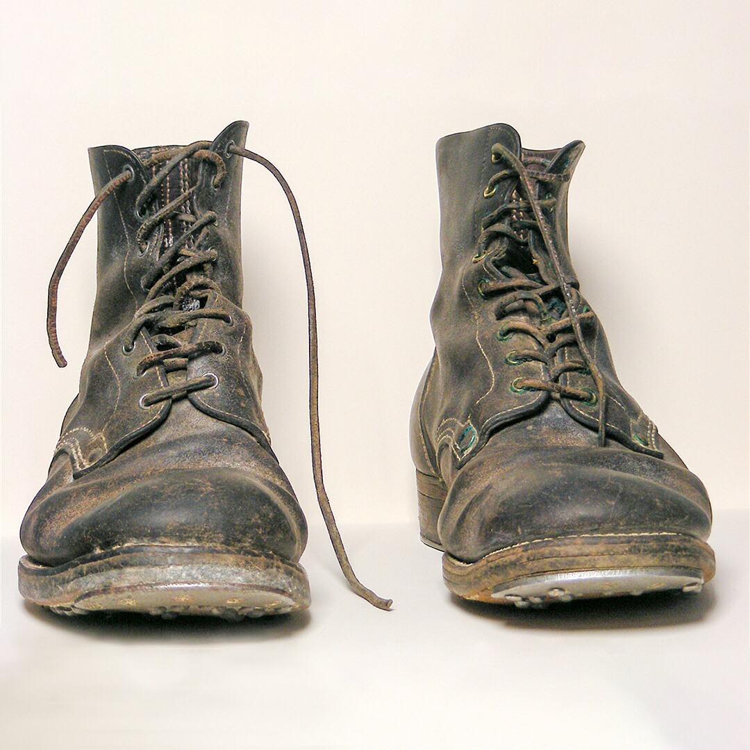 "Trench foot," associated with mold or mildew in damp footwear, was a lingering health concern for WWI soldiers. Trench boots like these were the infantrymen's best friend, as they were specifically designed to be waterproof to address trench foot. #NationalFeetWeek <a href="/NatFeetWeek/">National Feet Week</a>