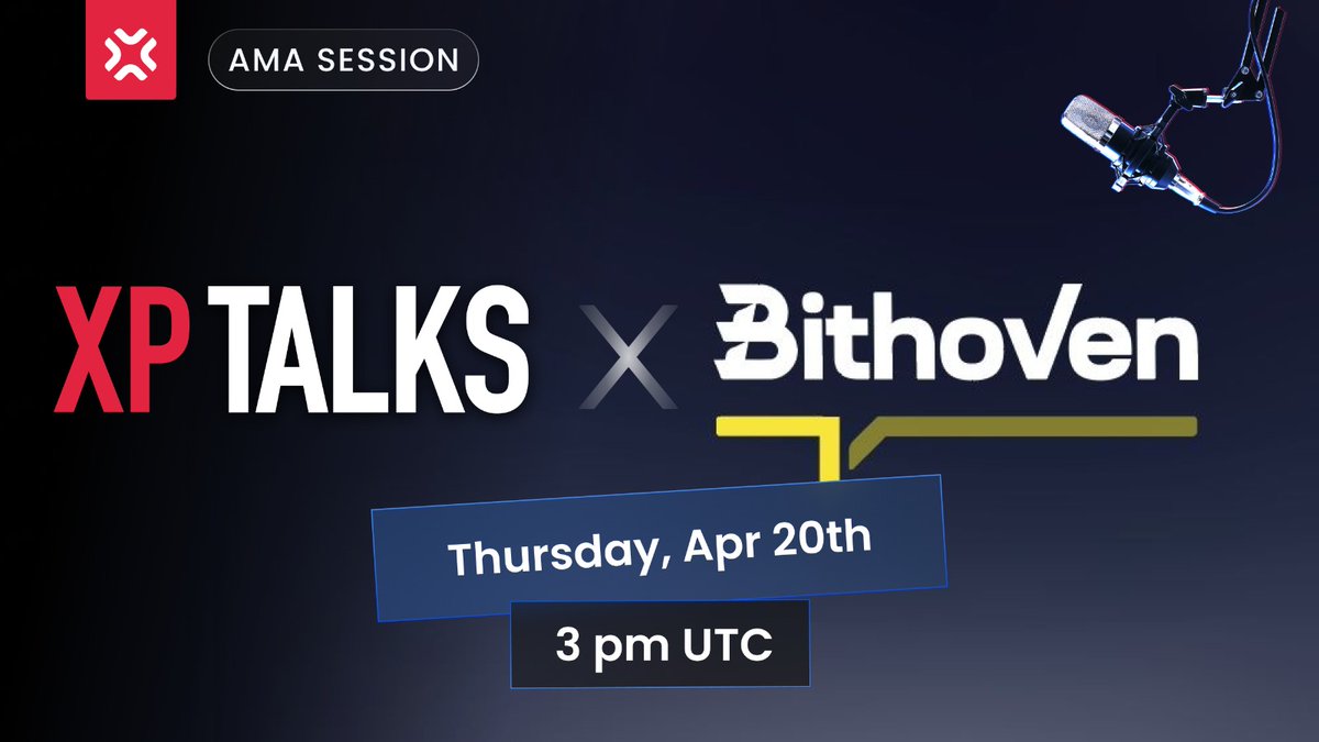 Set your reminder for Thursday, April 20th, at 3 pm UTC because <a href="/BIThoventech/">BIThoventech</a> is joining us for a great XP Talks session! 

⚡️Don't miss it! ⚡️
👉x.com/i/spaces/1yoKM…