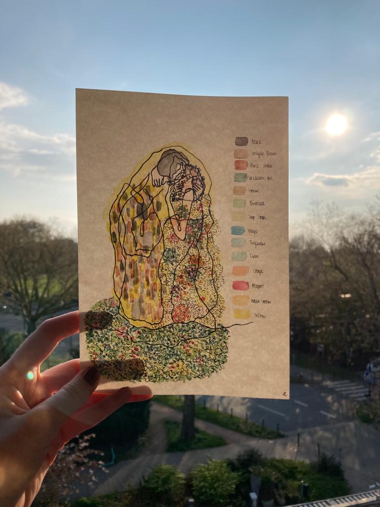 Ana_Hdz_8's tweet photo. "Dame el beso como Klimt o cómeme en el parchís" https://t.co/ejRBjKT8CW