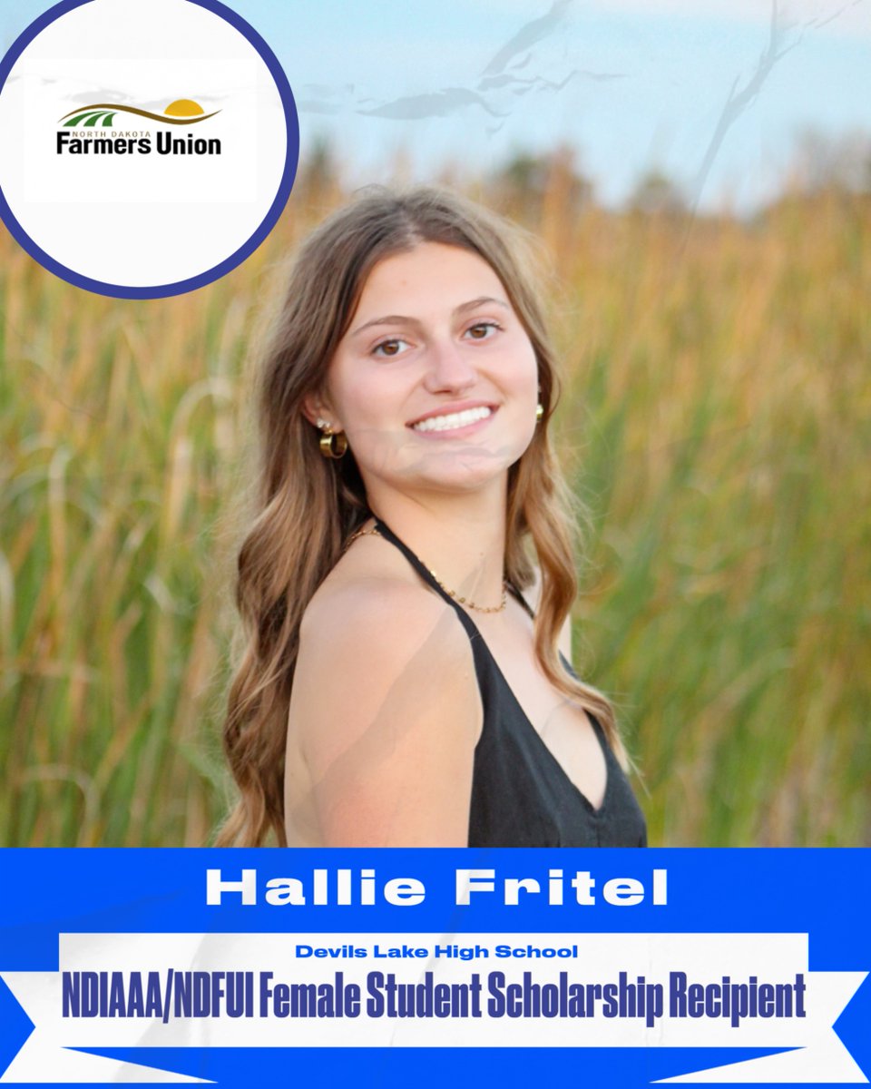 Congratulations to Hallie Fritel of Devils Lake High School for being selected as the 2023 NDIAAA/NDFUI Female State Student Scholarship Recipient! #GOFIREBIRDS @NDFUI