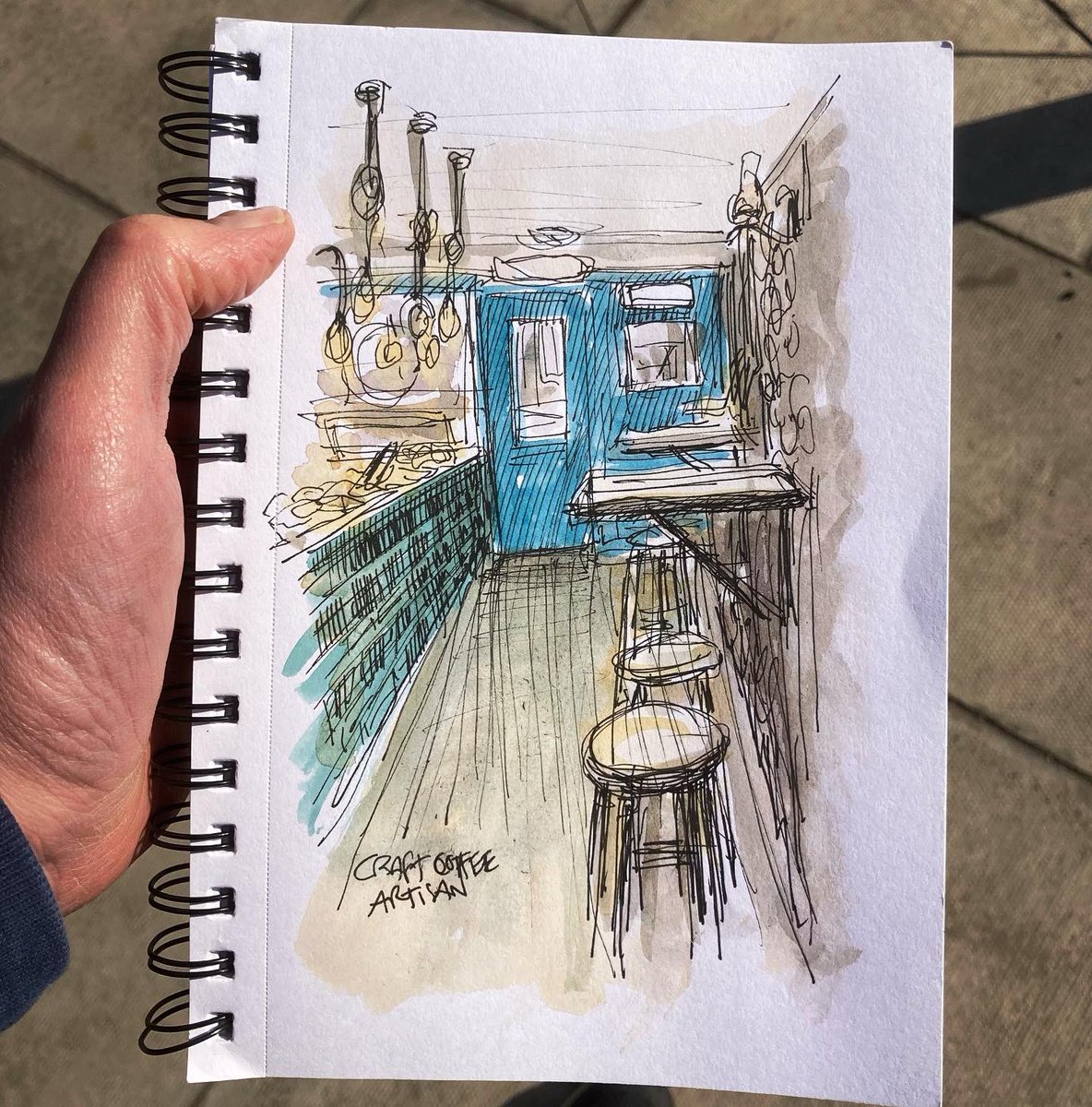 edinsketcher's tweet photo. Quick #SketchnMacchiato at this new (to me) coffee shop on #LeithWalk @craftcoffeeartisanedinburgh . Super delicious caffeine hit in a calm and relaxing cafe. Great to see the walk open and basking in sunshine too ๐๐
##edinburghlife #edinburghcoffee #edinburghlovers https://t.co/DYkecLGF5D