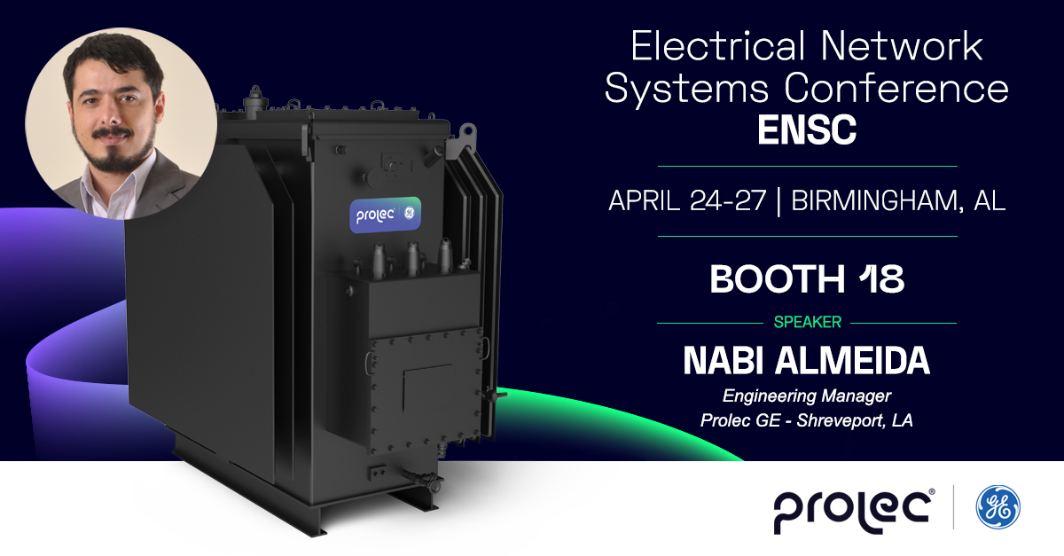 ProlecEnergy's tweet photo. We are looking forward to seeing you at #ENSC in Birmingham, AL. Stop by booth 18 and don't miss Nabi Almeida’s breakout session on "Benefits of High Fault-Duty Submersible Transformer Tank Design" on Tuesday, April 25th at either 1:00 pm or 2:15 pm.
https://t.co/sCG3LSS3Xt https://t.co/l9Igg2D9EP