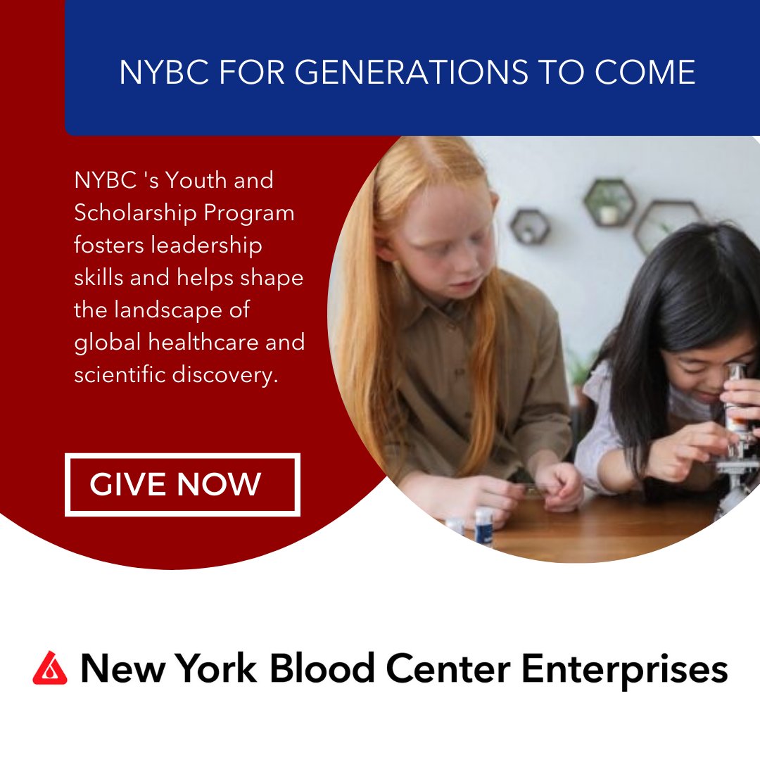 It takes more than blood to save a life! Consider making a financial contribution this season to one of NYBC's unique funds, such as the Youth &amp; Scholarship Program, to help us continue our life-changing work. Give a Financial Gift Now bit.ly/EOY22_BldExp_T…