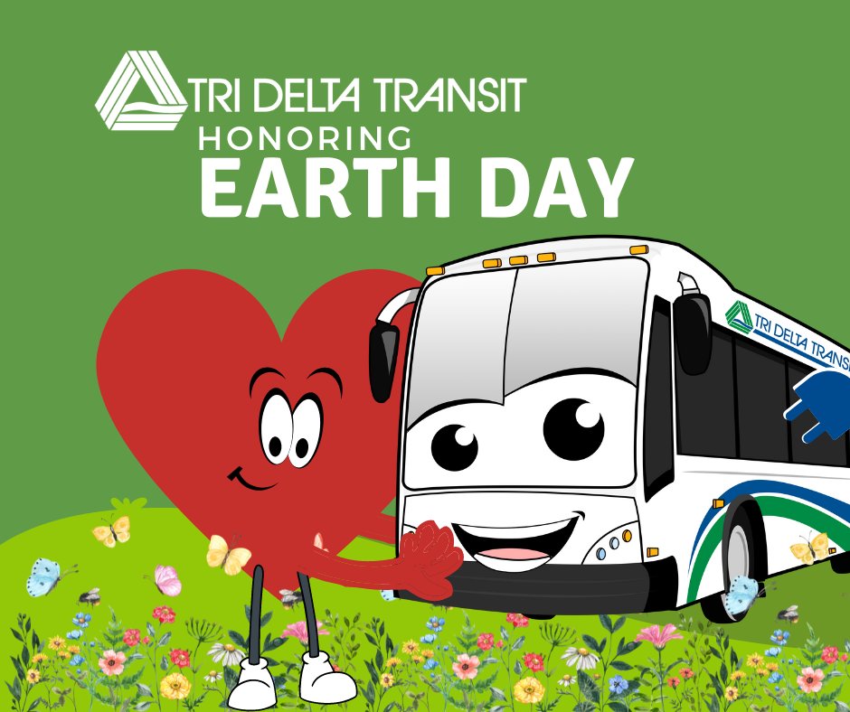 TriDeltaTransit's tweet photo. Tri Delta Transit honors Earth Day (Sat., April 22)!

Did You Know: Using public transportation in the U.S. saves 4.2 billion gallons of gas annually. Public transportation also provided a viable option when gas was almost $7 a gallon! Either way you save.  

#trideltatransit https://t.co/du8XWCoFKy