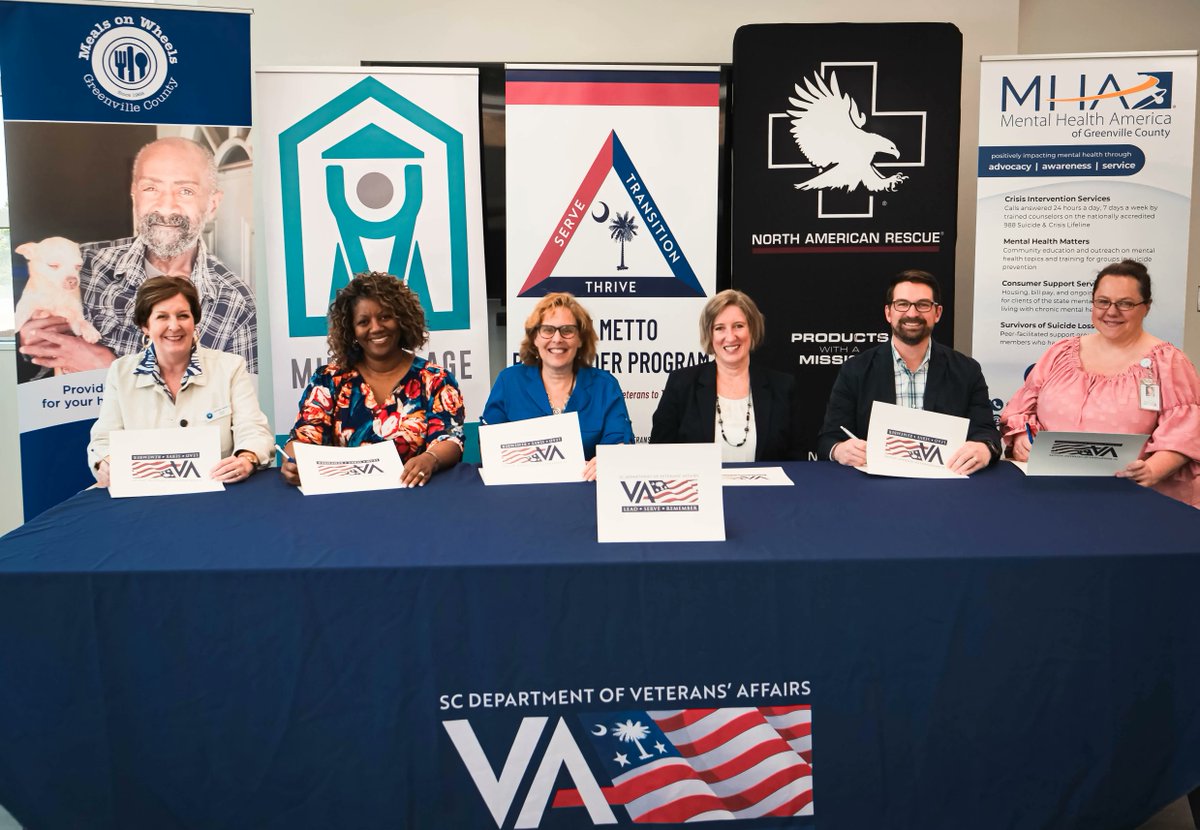 South Carolina Department of Veterans' Affairs (@4scvets) on Twitter photo The South Carolina Veteran Coalition is continuing to expand! Please welcome some of its newest partners from the Upstate: <a href="/MOWGVL/">Meals on Wheels GVL</a>, <a href="/mhagreenville/">Mental Health America of Greenville County</a>, <a href="/NARescue/">NorthAmericanRescue</a>, Mill Village Ministries and <a href="/compassoc/">Compass of Carolina</a>.
Learn more about these organizations below.
📌 buff.ly/3UOLlcc The South Carolina Veteran Coalition is continuing to expand! Please welcome some of its newest partners from the Upstate: <a href="/MOWGVL/">Meals on Wheels GVL</a>, <a href="/mhagreenville/">Mental Health America of Greenville County</a>, <a href="/NARescue/">NorthAmericanRescue</a>, Mill Village Ministries and <a href="/compassoc/">Compass of Carolina</a>.
Learn more about these organizations below.
📌 buff.ly/3UOLlcc