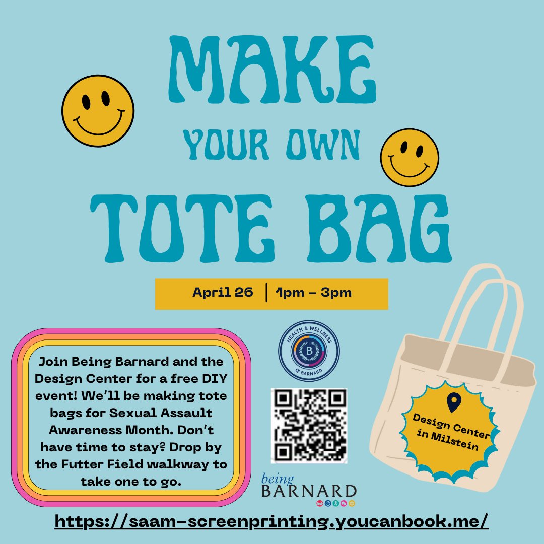 BeingBarnard's tweet photo. Being Barnard will be honoring Denim Day on Wednesday, April 26 with an activity and resources table on the Futter field Walkway. From 1 to 3 pm,  participate in activities, take stickers, and learn about the history of Denim Day, and how wearing denim became a method of supporti https://t.co/w9PJH4lxHJ