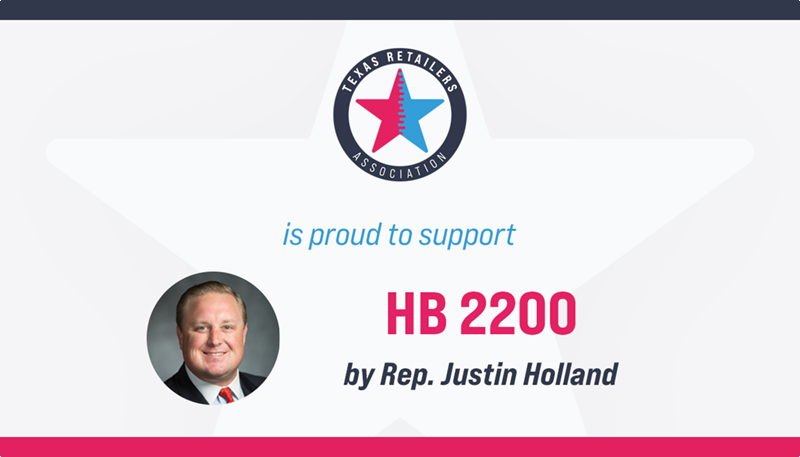 TRA supports leveling the playing field &amp; modernizing alcohol sales laws. Texans should be able to buy low-ABV RTDs at their local grocery or c-store. Thanks to <a href="/justinaholland/">Justin Holland</a> for carrying HB 2200. #txlege