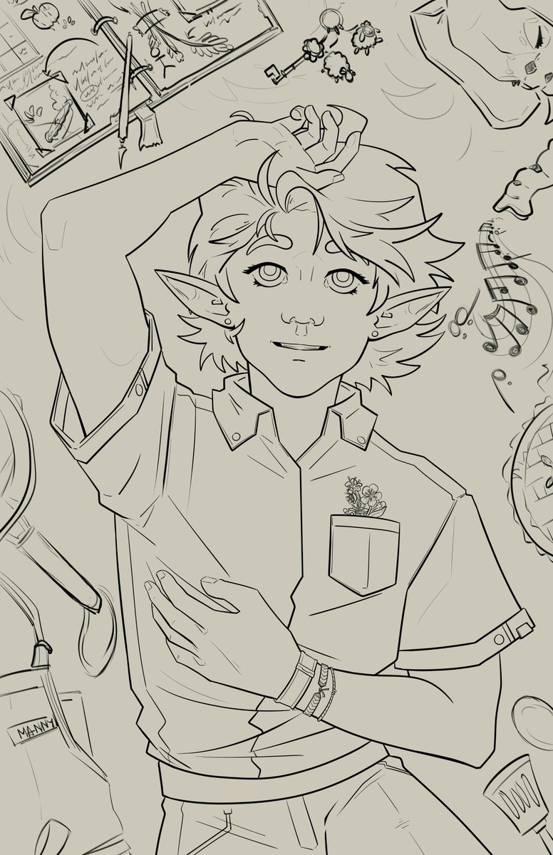 avweckman's tweet photo. a little wip (surprise surprise, its Manny Meadowsweet again because he's just always in the forefront of my mind) https://t.co/CFG7Aw4n9q