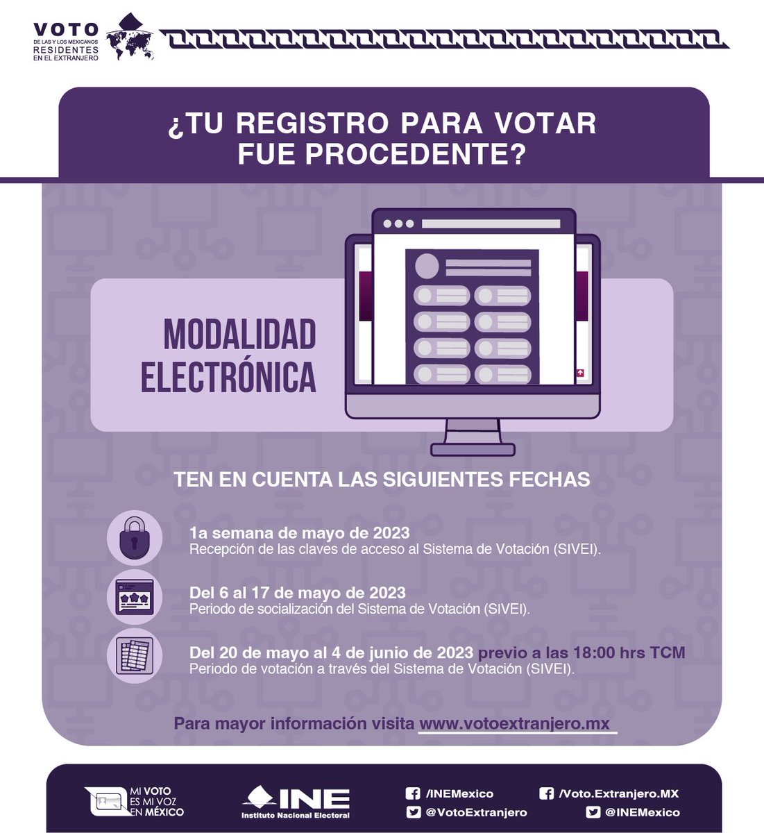 ¿Eres oriundo de #Coahuila o #EstadoDeMéxico y te registraste para votar por la Gubernatura de tu estado por modalidad internet? Toma en cuenta las siguientes fechas👇👇