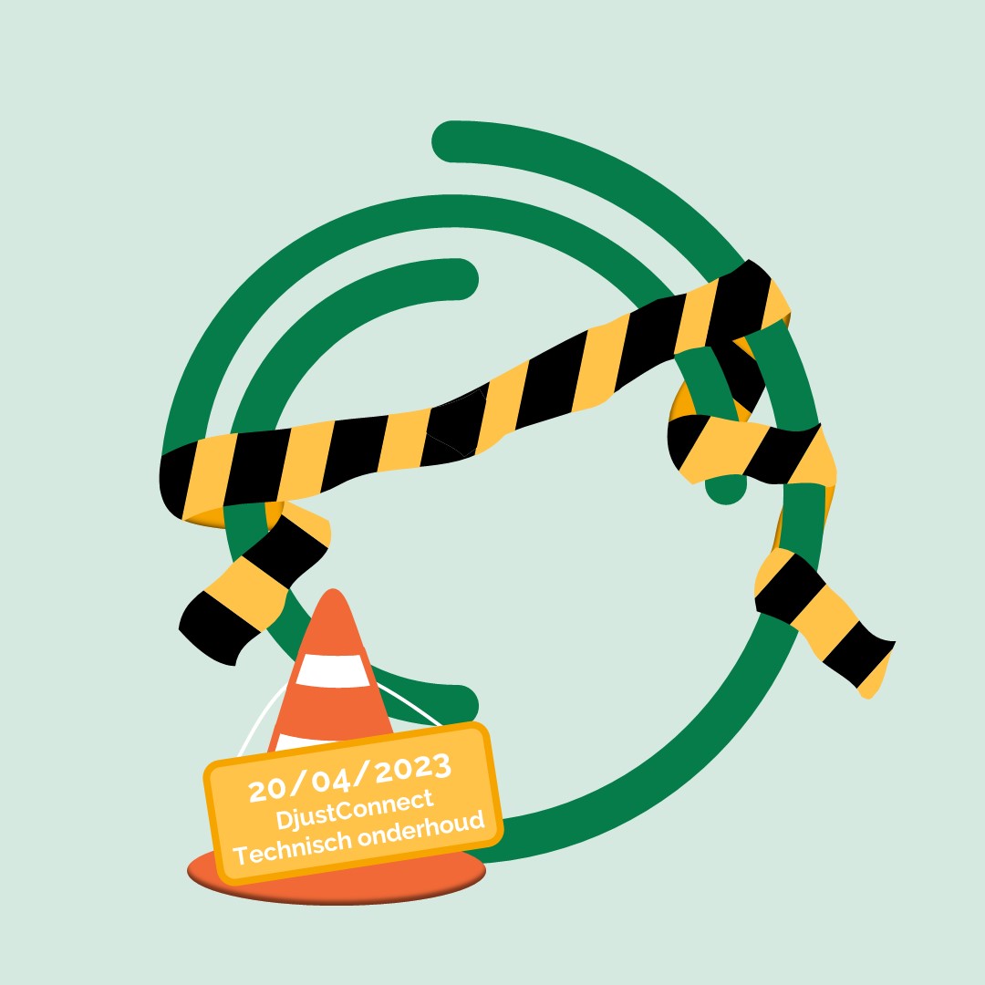 ❗ Opgelet: 
Deze donderdag, 20/04/2023, zal er een technisch onderhoud plaatsvinden van het DjustConnect-portaal 🚧 . Dit wil zeggen dat data-aanvragen en machtigingen beheren niet mogelijk zal zijn.

Wij voorzien een normale werking van het portaal vanaf vrijdag 21/04.