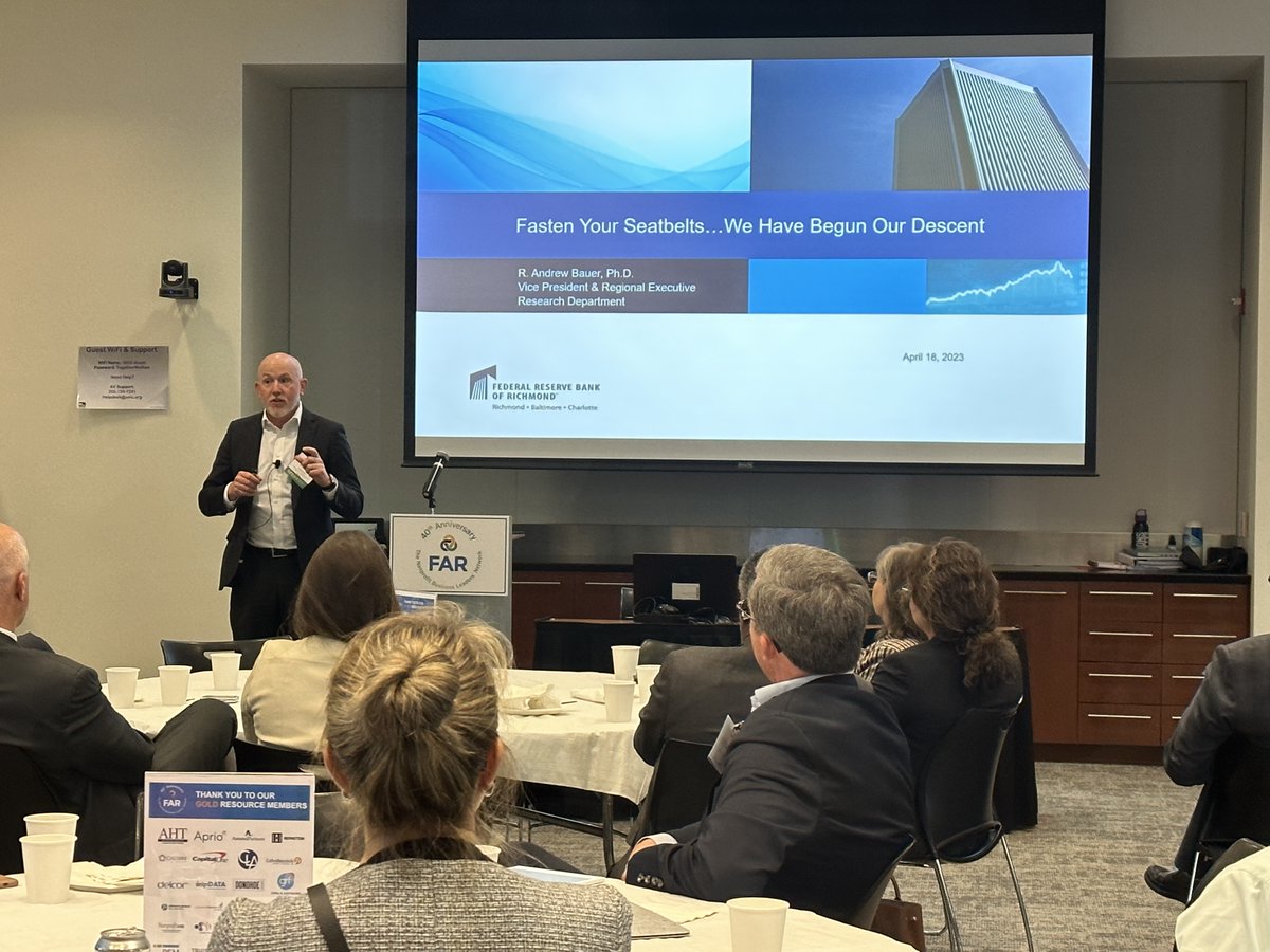 Andy Bauer presents a fascinating discussion on an overview of the US economy. Thank you all to those who attended.

Stay tuned for more information on future monthly luncheons!