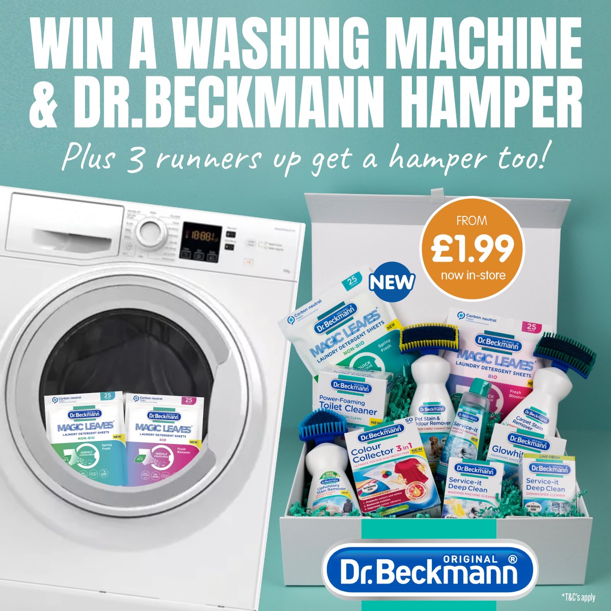 bmstores's tweet photo. 🧼#COMPETITION TIME🧺

#DrBeckmann #MagicLeaves have arrived: perfect for freshening up washing🥰

To celebrate, we're giving 1 winner a chance to #WIN a washing machine PLUS hamper-3 runners-up win a hamper each!

To enter;

1) FLW
2) RT
3) COMMENT #MagicLeaves

End; 9am 21/4/23 https://t.co/ueg1I8WSfh