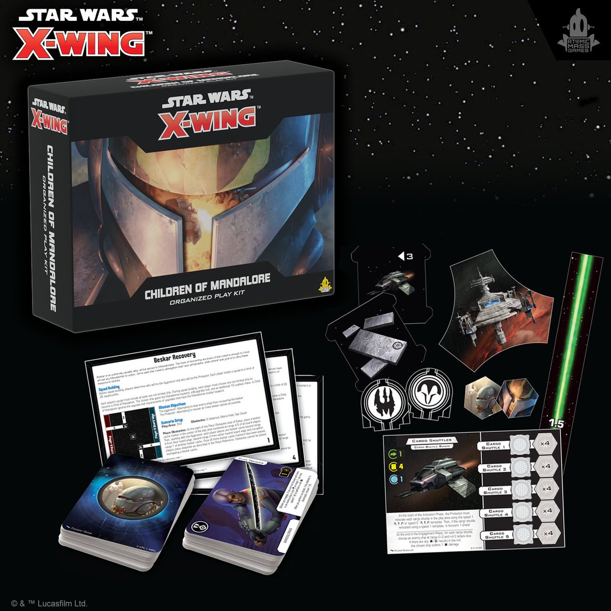 atomicmassgames's tweet photo. Two exciting new #StarWarsXWing scenarios await in the upcoming Children of Mandalore Organized Play Kit, coming soon to your local game store! Learn more here: 

https://t.co/JiwKZGb71m

Tell your local game store you’d like to participate so they can hold an event! https://t.co/tNIAl9XPSc