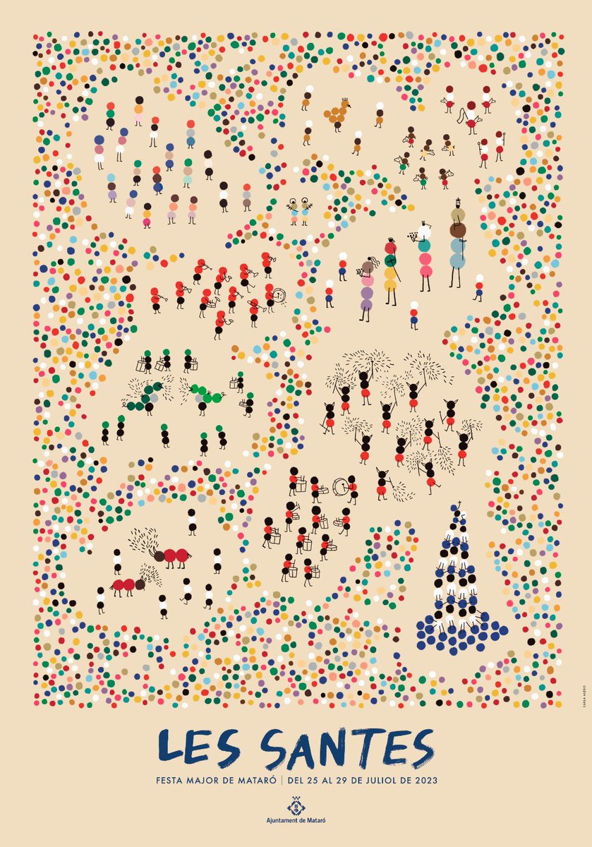 🔈🔈Aquest és el cartell de #lessantes 2023, obra de Carla Aledo. 

Podeu consultar informació sobre l'artista ia creació del cartell aquí 👉 bit.ly/43EfPS6
