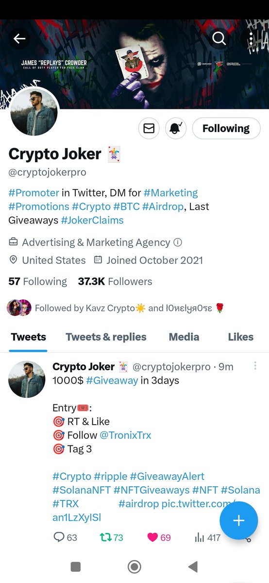 cryptobarca's tweet photo. @cryptojokerpro @TronixTrx Done sir
@biancanatera @RayBarca @MaryLuckmck https://t.co/X4x6NbvLJU
