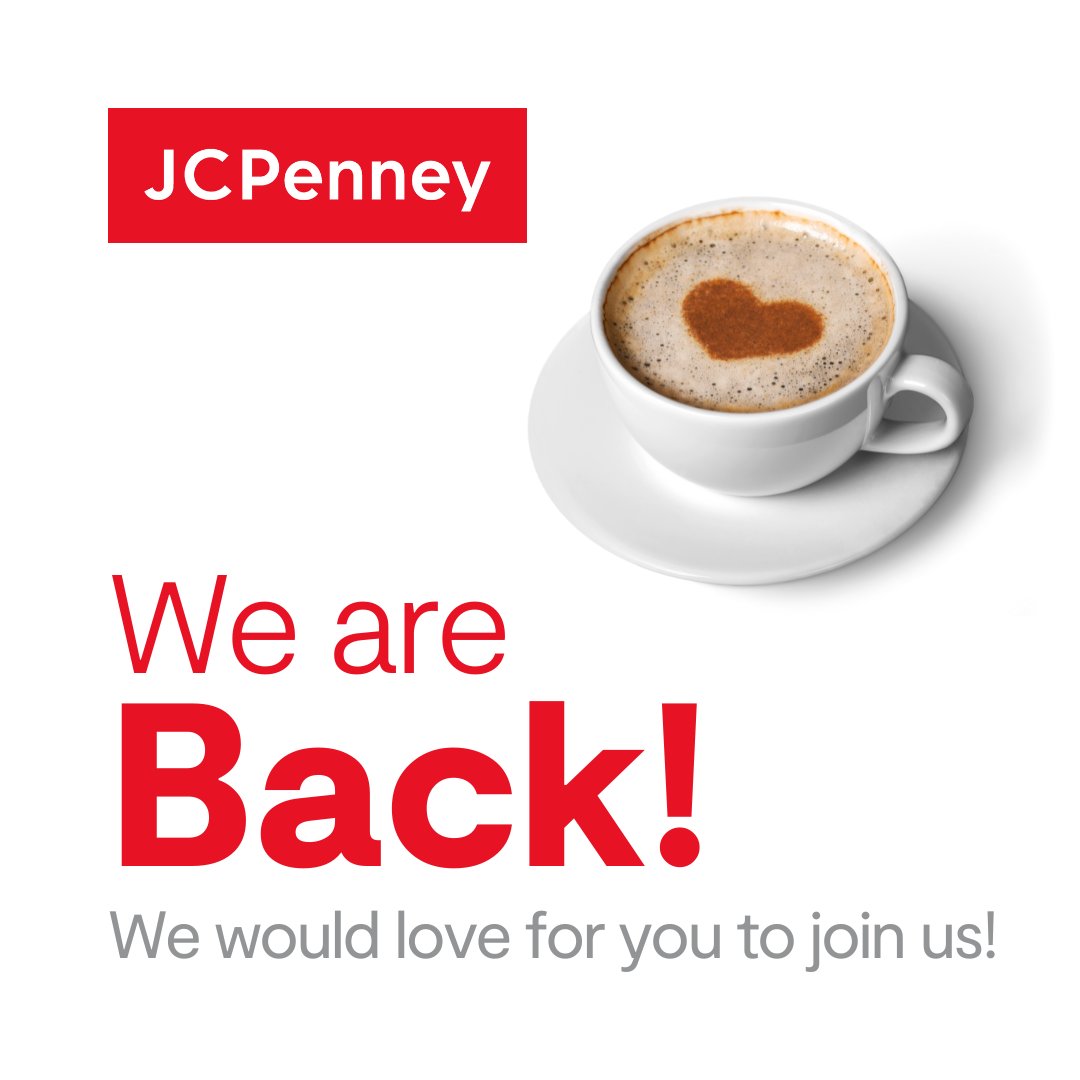 We're back with a bang on #instagram! 🔥 After two long years, our excitement is through the roof 🤩 and we can't wait to share with you what's great about JCPenney! #followus #love2bJCP