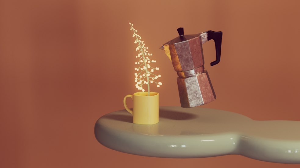 linh_mac007's tweet photo. Hope your Tuesday got boosted with caffeine and good vibes.

Back to practice modeling and animating after a while.

#3dmodeling #3Danimation #c4d #redshift #maxon #xparticle https://t.co/ynEDY3926L