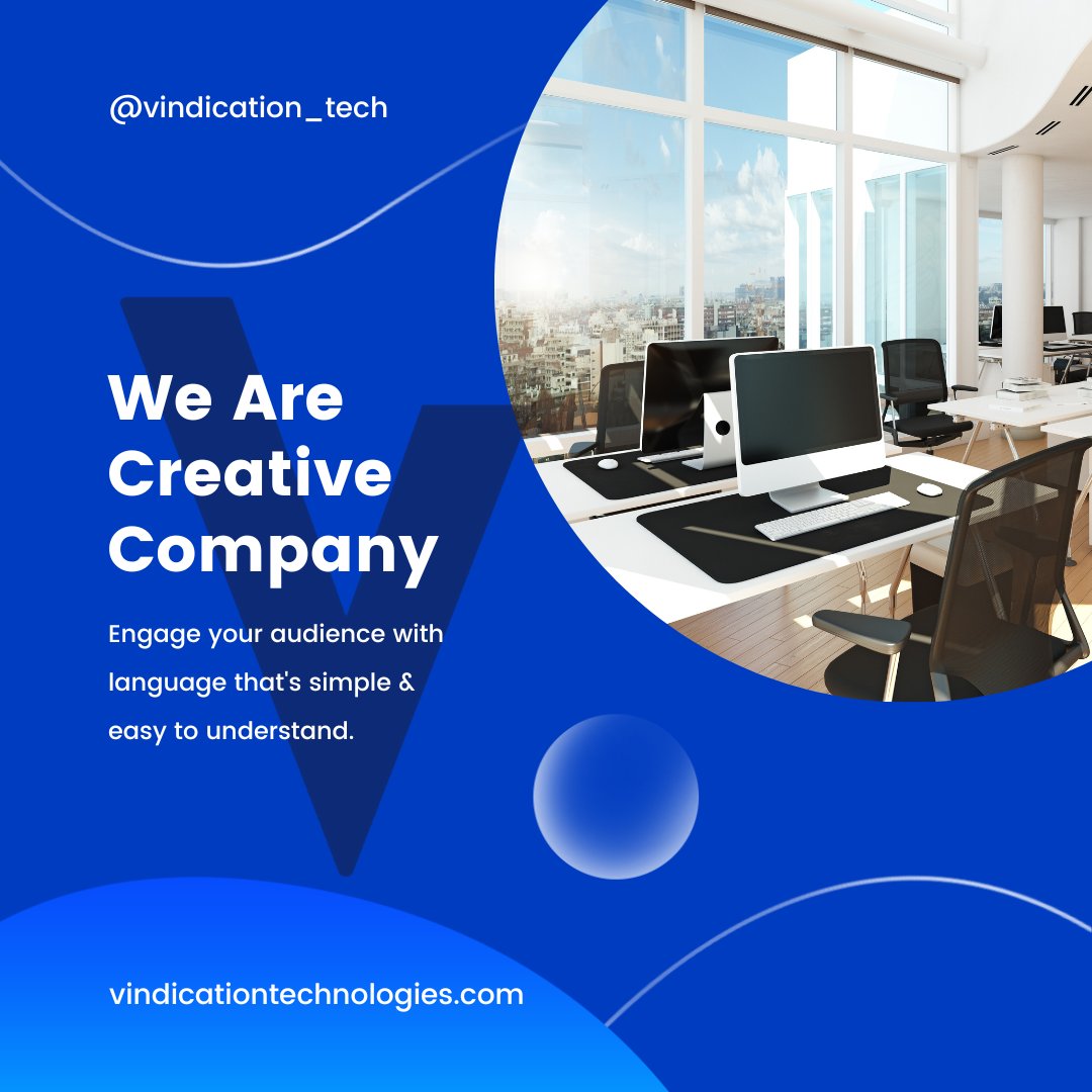 We are creative company.
Engage your audience with language that's simple & easy to understand.💡 
'𝐕𝐢𝐧𝐝𝐢𝐜𝐚𝐭𝐢𝐨𝐧 𝐓𝐞𝐜𝐡𝐧𝐨𝐥𝐨𝐠𝐢𝐞𝐬' 
 #creativecompany #innovativetechnologies #techsavvy #digitalcreatives #webdevelopment #branding #designthinking #TechInnovation