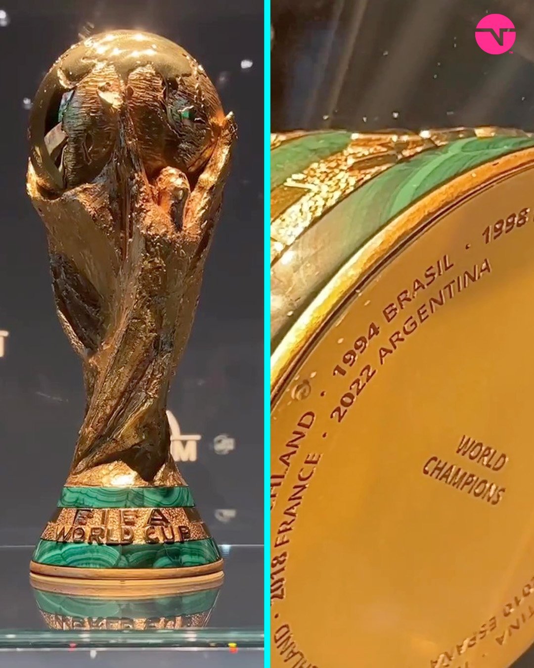 FCB Albiceleste on X: The official World Cup trophy now has 2022 Argentina  engraved on it. Messi, Di Maria, and the gang are football Immortals  forever.🇦🇷🇦🇷💪  / X
