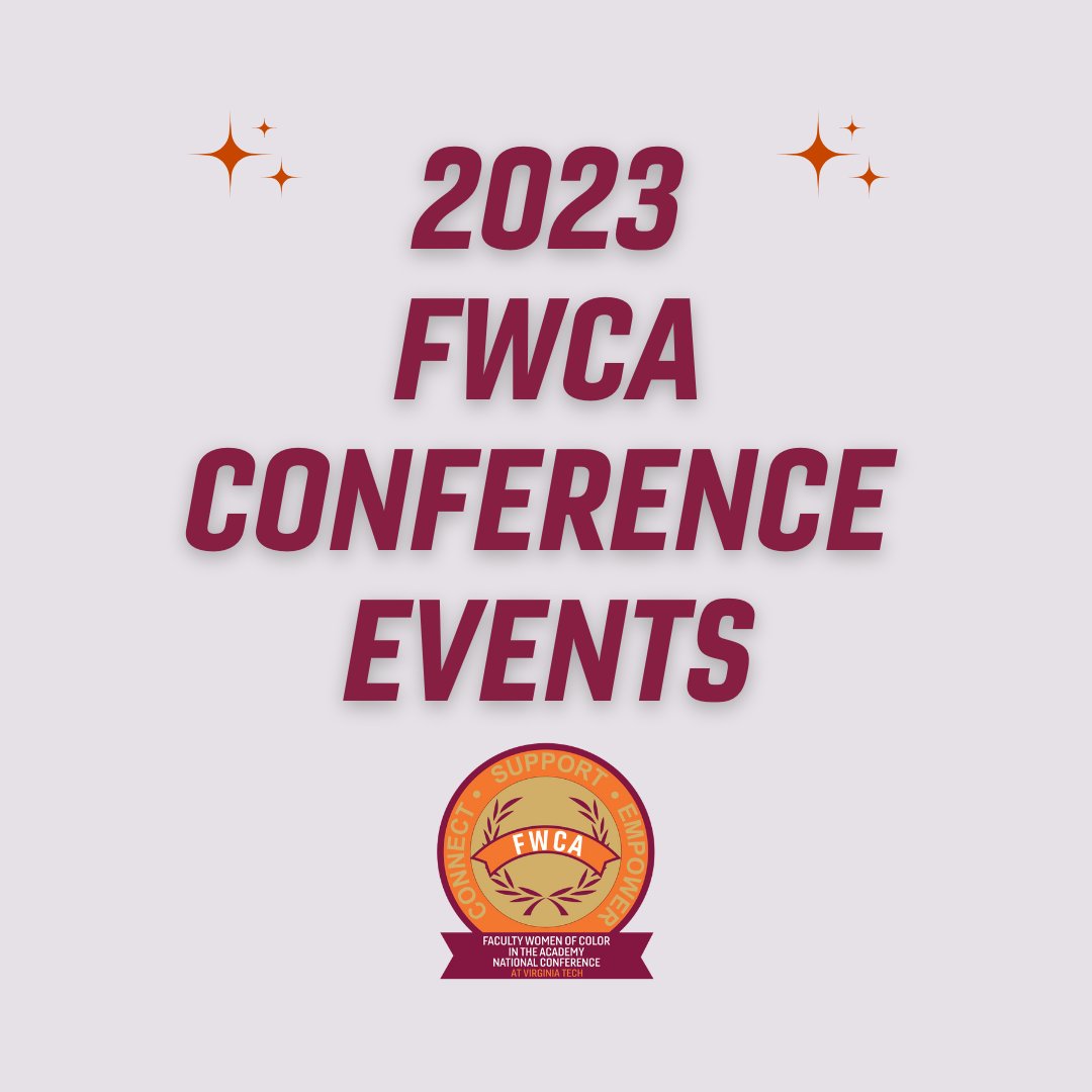 ✨FWCA 2023 Conference Events✨

#VirginiaTech #VT #Hokies #FWCA #FWCA2023 #FWCAEvents #FWCAWritingRetreat #FWCAWelcome #FWCAPodcast #EmpowerHour #PriscaDorcasMojicaRodriguez #CenteringOurVoices #DrKatherineSCho #FWCACultureCafe #FWCALeadershipPanel #DrTressieMcMillanCottom