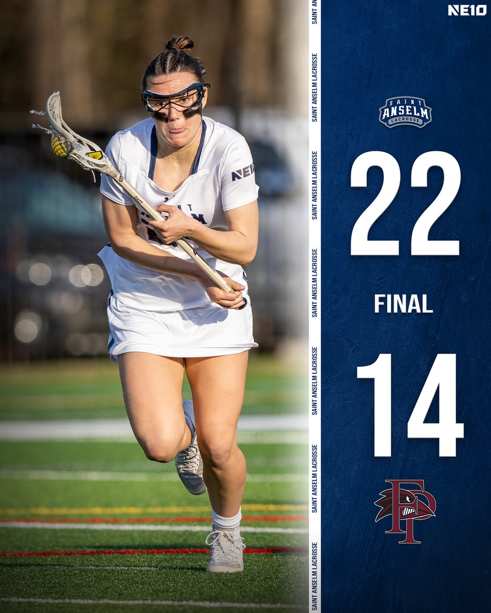 Junior Jess Sullivan posted a career-high 10 points on five goals and five assists, leading the Hawks to a 22-14 road win over in-state foe Franklin Pierce!

#HawksSoarHigher #NE10EMBRACE