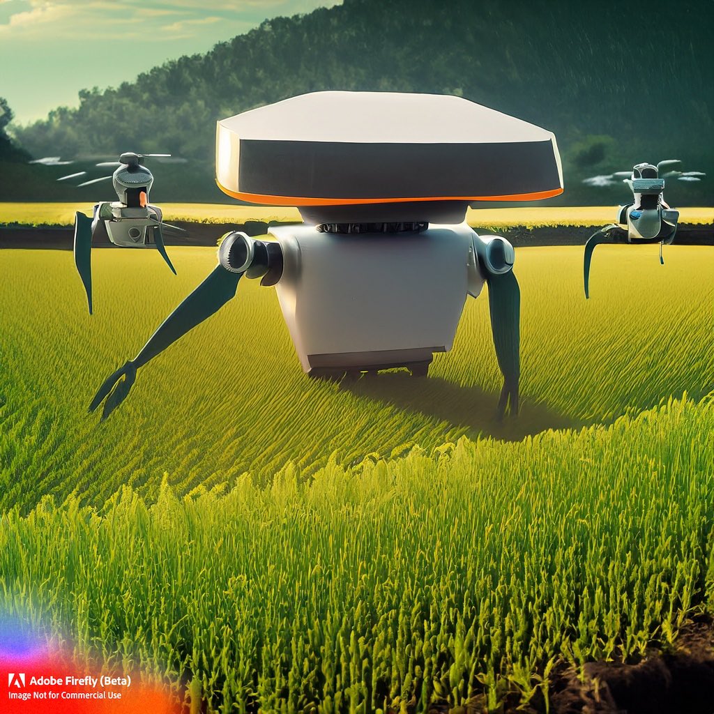 AI, Drones, and Robots Grow Rice in Farmless
#AdobeFirefly