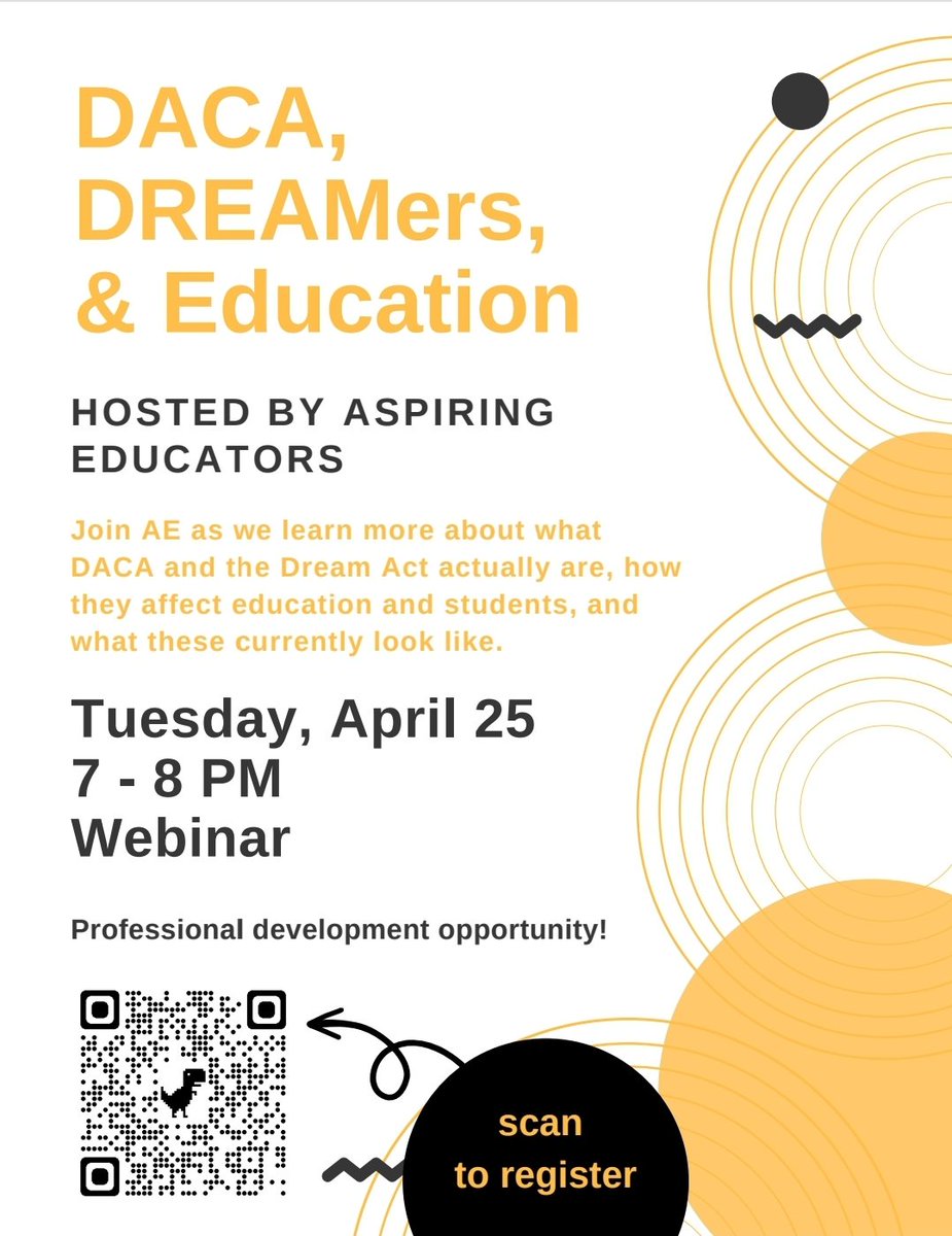 kbustosdiaz's tweet photo. My heart fluttered when I saw this announcement from @ButlerCOE
hope there is a turnout for this WEBINAR EVENT bc there are so many misconceptions about DACA and the DREAM Act. Let's widen the circle on these topics! Please share and join, I'm already registered! #DACAmented https://t.co/rmssTzsDoY