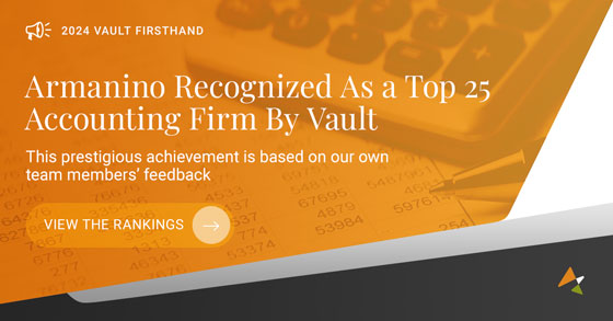 Armanino_HQ's tweet photo. We’re redefining how our industry thinks about careers, and we’re honored to be recognized in the Top 25 @Vault_Firsthand Top Accounting Firms for 2024! This prestigious ranking is based on our team members’ feedback in numerous categories, ranging from quality of life to #DEI. https://t.co/h5yLqRevIY