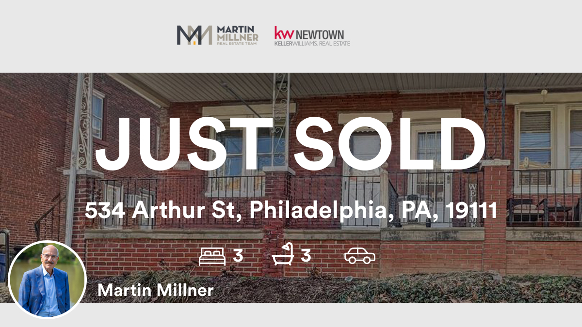 🛌 3 🛀 3
📍 534 Arthur St, Philadelphia, PA, 19111

My latest sale on RateMyAgent.
 RS206783L
rma.reviews/b5HTbUyYdNty

...
#ratemyagent #realestate #Keller_Williams_Real_Estate__Newtown