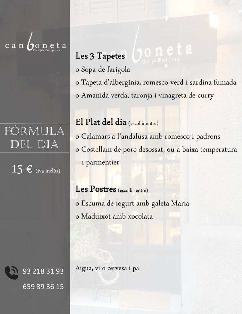 La Fórmula del dimecres!!!
Bon profit!!!