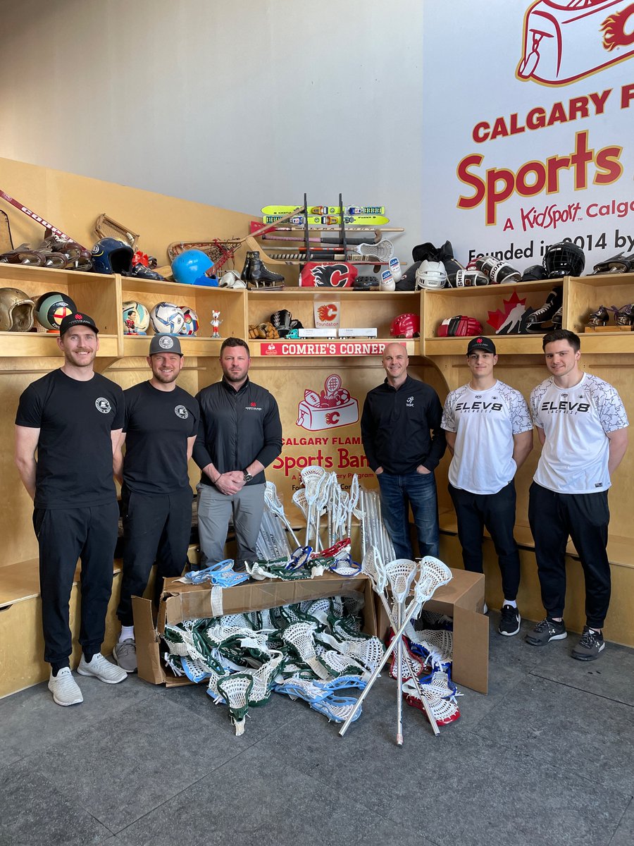 FlamesSportBank's tweet photo. Huge thanks to @ELEV8Lax &amp; @HyBrid_Lacrosse for their incredible donation of Lacrosse sticks! We’re proud to have given out over 120 sticks to kids last year, and thanks to this generous donation, we will give out even more this season! https://t.co/LqraPlCJS5