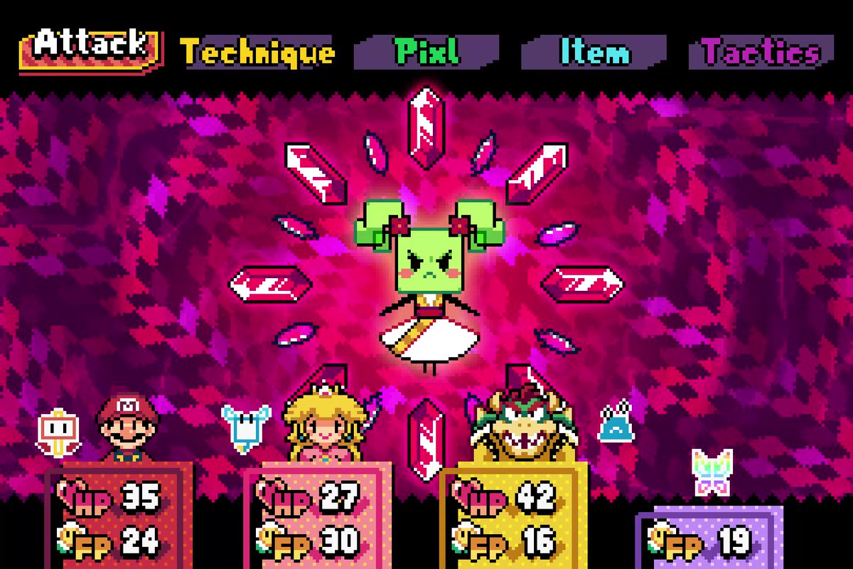 OniriBoy's tweet image. Sorry for the lack of new art these past few days, I currently don't have time to do much.
In the meantime, here's a compilation of fake Paper Mario RPG mockups based on Earthbound that I did recently!
#Mario #fanart #pixelart #ドット絵