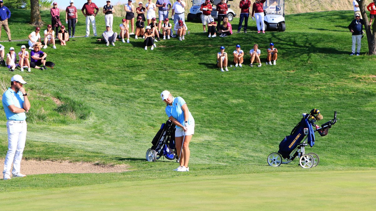 RacersWGolf's tweet photo. Payton Carter falls short in the playoff, but what a run this week at the @MVCSports Championship!  We're very proud of her! 💛💙⛳️

#GoRacers 🏇 https://t.co/tnHyxuVXxD